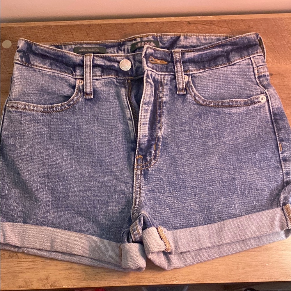 Wild Fable Blue Jean Shorts High-Waisted Cuffed